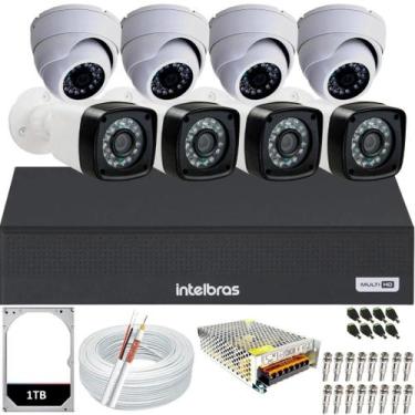 Imagem de Kit Cftv 8 Câmeras Segurança 2mp Full HD DVR Intelbras 8ch 1TB