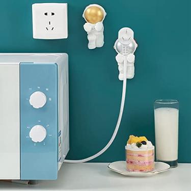 Imagem de Gancho de plugue, cola sem vestígios, suporte de armazenamento de bastão de parede de desenho animado forte com ajuste manual de comprimento de linha, adequado para todas as paredes (prata)