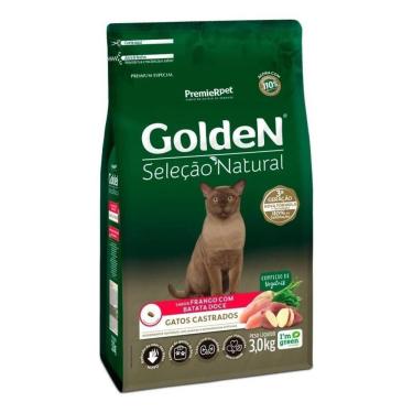 Imagem de Ração para Gato Adulto Castrado Sabor Batata Doce Seleção Natural Golden 3Kg