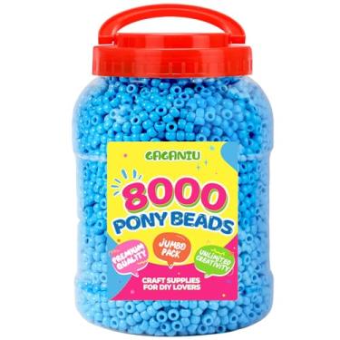 Imagem de 8.000 contas de pônei para pulseira, contas multicoloridas, a granel para trança de cabelo, artesanato faça você mesmo, joias Kandi, chaveiros e ornamentos decorações, 10 cores sortidas, embalado