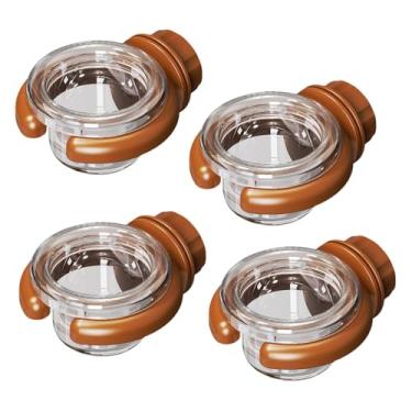 Imagem de Whtkoph Conjunto de 4 comedouros e bebedouros para pássaros, resistentes, para pendurar no quintal, ideais para áreas externas, fáceis de limpar e versáteis, Marrom