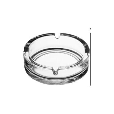 Imagem de Cinzeiro Redondo de Vidro Transparente, 11 cm x 3,5 cm, para Bar, Restaurante e Casa, Multifuncional