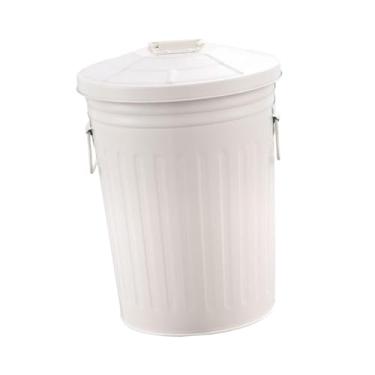 Imagem de Llazsybz Lixeira de metal para áreas externas, lixeira de 48 L para decoração de vasos de flores, composteira portátil, lata de ferro para pátio, garagem e