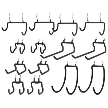 Imagem de KINOMI Pacote com 14 ganchos para quadro de pegboard resistente, suporte de ferramentas elétricas, conjunto econômico, acessórios grandes de pegboard e ganchos para ferramentas, furadeiras, materiais