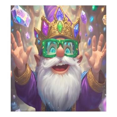 Imagem de Qilmy Mardi Gras Capa de ímã de máquina de lavar louça de gnomo fofo 58 x 66 cm capas decorativas de geladeira para porta frontal adesivo de folha magnética para máquina de lavar louça painel de