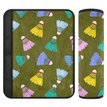 Imagem de Burbuja Capa para cinto de segurança de carro Badminton Protetor de cinto de segurança macio confortável para alça de ombro de assento, 1 par médio