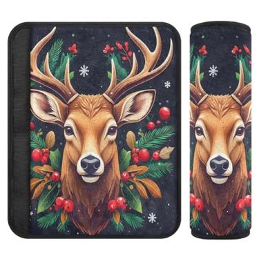 Imagem de Burbuja Capa para cinto de segurança de carro de veado estilizado protetor de cinto de segurança macio confortável para alça de ombro de assento, 1 par pequeno