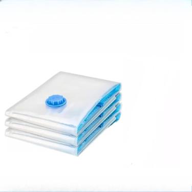 Imagem de Kit 10 Sacos a Vácuo Organizadores com Bomba Manual ou Elétrica para Roupas, Mala de Viagem e Guarda-Roupa(3 Sacos)