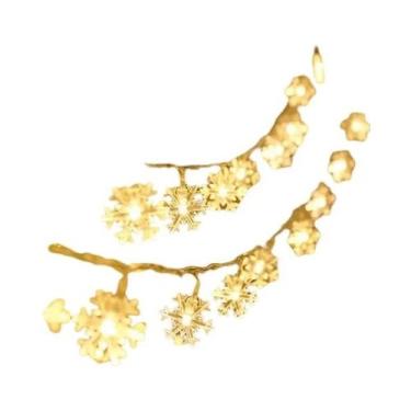 Imagem de Corda De Luz LED Em Forma De Floco De Neve USB Para Decoração De Natal