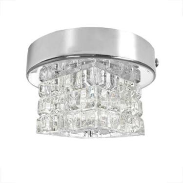 Imagem de Spot De Cristal Sobrepor Quadrado Prata Polido Quarto Bet45 - Acienda