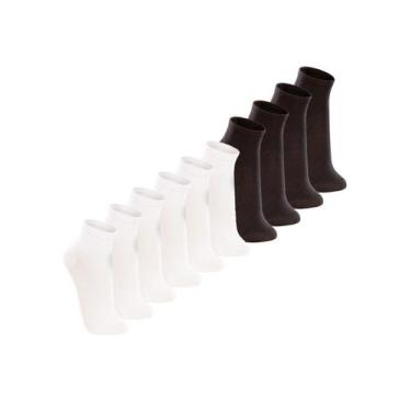 Imagem de Kit com 10 Pares de Meias Cano Médio Lupo 4200-088 Colorido, Branco
