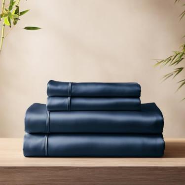 Imagem de Deconovo Jogo de cama refrescante de viscose de bambu – ultramacio, respirável, absorvente de umidade, lençol com elástico alto, fronhas envelope – Suave na pele, fácil de cuidar, sensação sedosa