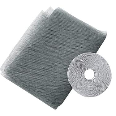 Imagem de Tela de Janela DIY Mosquito Net com Fitas Autoadesivas Insetos Protetor Cortina Malha para Instalação Fácil Desmontagem Alto-Polyester Hook Loop Proteção Contra Moscas Abelhas Voadoras Amplamente Apli