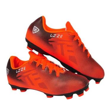 Imagem de Chuteira Campo Adulto UZ Nova + Meião - UZZE SPORT, Laranja, 41