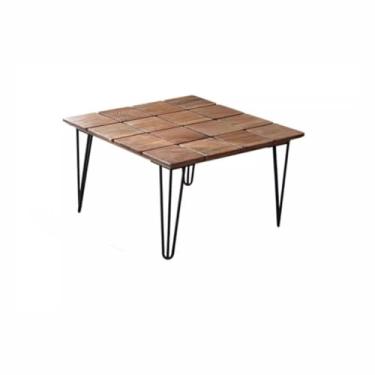 Imagem de Mesa de centro moderna, leve, luxuosa, mesa de café, sala de estar, mesa de chá simples de madeira maciça, varanda, mesa de café, mesa de quarto (B, A)
