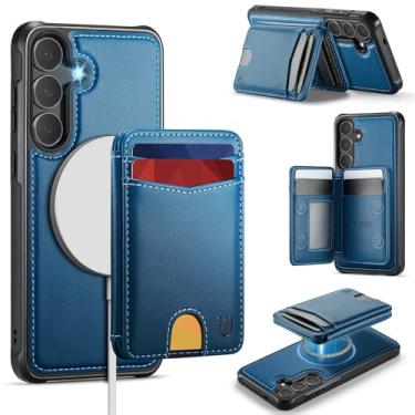 Imagem de Usroom Capa carteira para Samsung Galaxy S25 Plus compatível com Magsafe, suporte magnético 2 em 1 com bloqueio de RFID, suporte destacável, à prova de choque, capa para celular para Galaxy S25 Plus