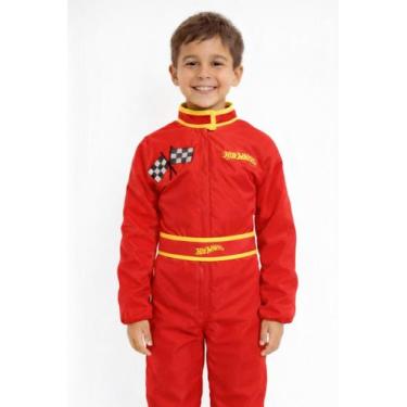 Imagem de Macacão piloto HotWheels vermelho infantil - SYNA, 12 anos