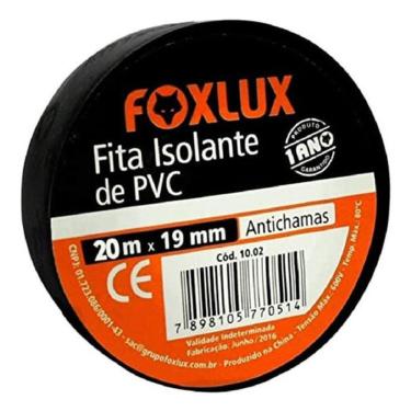 Imagem de Fita Isolante Pvc Antichamas 20m X 19mm Preta 1 Un. Foxlux