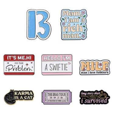 Imagem de Conjunto de alfinetes de broche Trendy Quote Colorful Alloy Lapel Badg