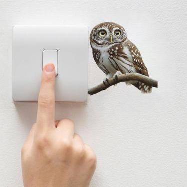 Imagem de Adesivos de parede Owl on Branch Switch Adesivo Cartoon Animal - yiwei
