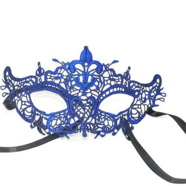 Imagem de Máscara de cosplay, renda dourada, fantasia de Halloween, adereços de 