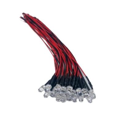 Imagem de Diodos LED Redondos De 5mm 20pcs Pré-Cablados Luzes Transparentes Verm