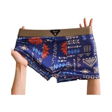 Imagem de Cuecas Boxer Masculinas plus Size 6XL De Seda Gelada Respiráveis Com E