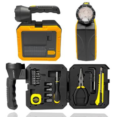 Imagem de Lanterna LED Solar Recarregável USB-C com Kit Ferramentas 300m Lanterna Portátil Camping Emergência Trilhas Reparos Multifuncional
