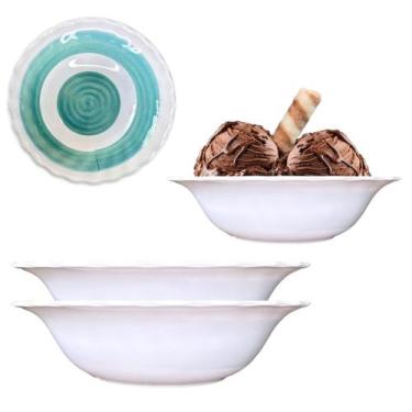 Imagem de 2 Tigelas Bowl Melamina Redonda Decorada Espiral 800ml - Fx