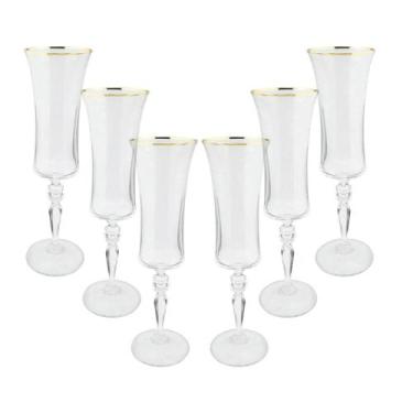 Imagem de Jogo de taças champanhe cristal ecológico Bohemia Grace 190ml 6 peças 