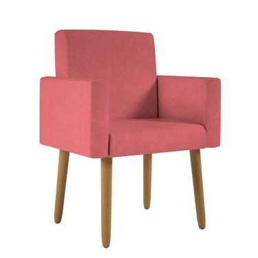 Imagem de Poltrona Decorativa Cadeira Escritório Rosa