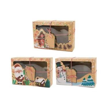 Imagem de Caixas De Presentes De Natal Conjunto Com 3, 6, 9, 12 Caixas De Papel 