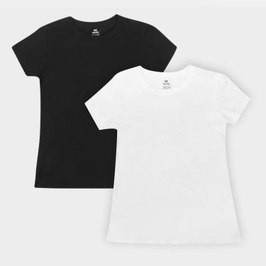 Imagem de Kit Camiseta Básica Hering Manga Curta Feminina 2 Peças-Feminino