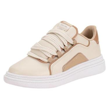 Imagem de Tênis feminino casual moleca 5816105, Marfim, 37