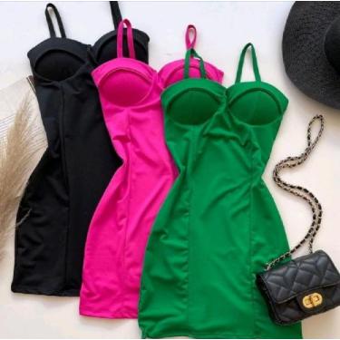 Imagem de Vestido Curto Colado Tubinho Retrô Alcinha - Sara modas , Preto, G