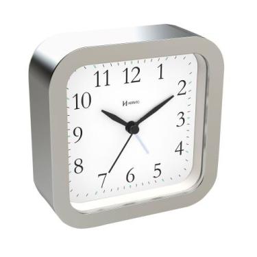 Imagem de Relógio Despertador Herweg Quartz Sem Tic Tac Metálico 2645-070, único