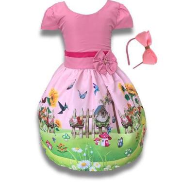 Imagem de Vestido Infantil Temático Jardim Encantado Luxinho - Bento E Maria Mod
