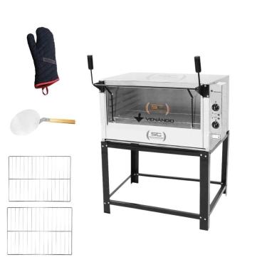 Imagem de Forno Elétrico Industrial Roma Inox Feri90 220v + 2 Grades + Luva Térmica + Pá Pizza -...