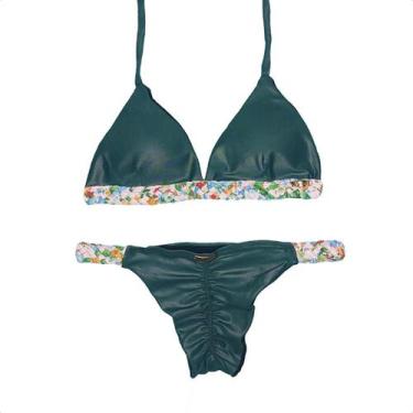 Imagem de Biquini Cortininha Trança Levanta Bumbum Bojo Moda Praia Top Feminino 