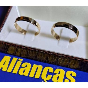 Imagem de Alianças Casamento Ouro 18 Kilates Peso 3.5 Gramas 3.5 mm Maciça - Ali