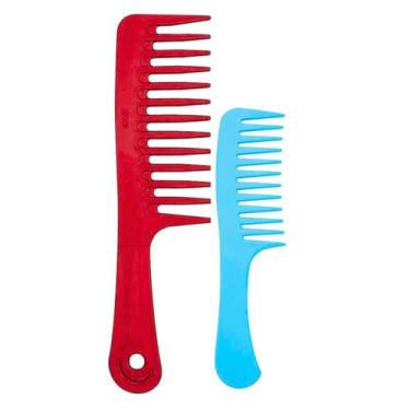 Imagem de Kit 1 Pente Grande e 1 Pente Médio Dentes Largos Marco Boni, Vermelho