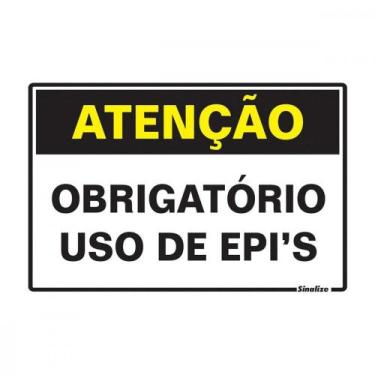 Imagem de Placa Sinalizacao Poliestireno 20X30 ''Atencao Obrigatorio O Uso De Ep