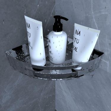 Imagem de Suporte Porta Shampoo Para Banheiro De Canto Inox Brilhante