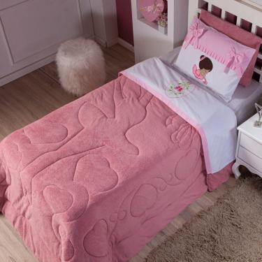 Imagem de Coberdrom Bailarina Rosê Solteiro 02 Peças Manta Microfibra