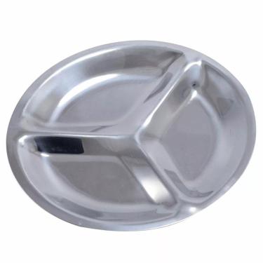 Imagem de Porta Couvert Petisqueira Redonda 16cm 3 Compartimentos Inox