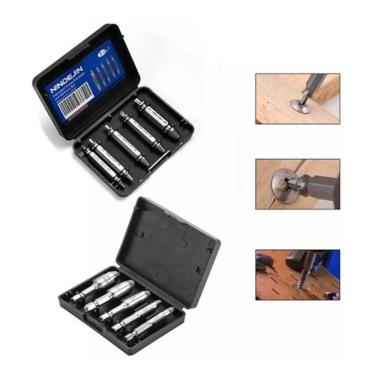 Imagem de Kit Bit Removedor Saca tira Parafuso Quebrado extrator Rosca 5 pç