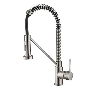 Imagem de Torneira de cozinha de latão 360 graus giratório pull-out torneira de cozinha quente e frio torneira de água preto misturador de pia de cozinha, A10133N, China