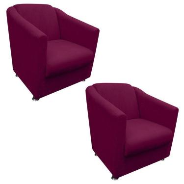 Imagem de Kit 02 Poltronas Decorativa Bia Suede Marsala