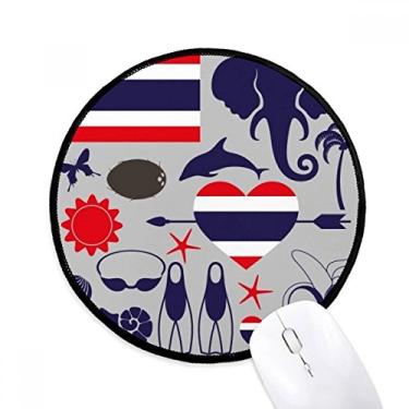Imagem de DIYthinker Reino da Tailândia tradicional alfândega mouse pad desktop escritório tapete redondo para computador