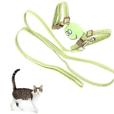 Imagem de Peitoral para gatos, colete para gatos, 2 fivelas de liberação rápida para gatos em crescimento (24 x 19 x 3 cm - verde)
